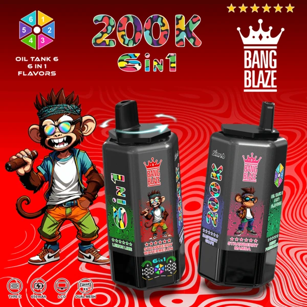 Bang Blaze 200K 6-in-1 Disposable Vape | 200,000 Puffs Ultimate Flavor Station - Image 9