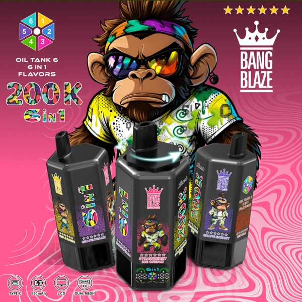Bang Blaze 200K 6-in-1 Disposable Vape | 200,000 Puffs Ultimate Flavor Station - Image 13