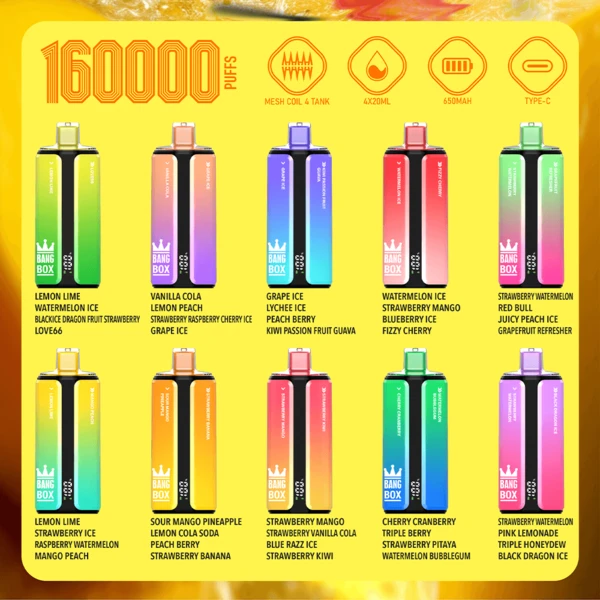 Bang Box 160K 4-in-1 Flavors Disposable Vape | 160,000 Puffs – Ultimate Multi-Flavor Power