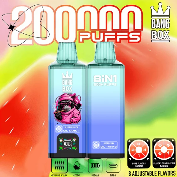 Bang Box 200K 8-in-1 Flavors Disposable Vape | 200,000 Puffs – Ultimate Flavor Power - Image 3