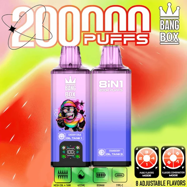 Bang Box 200K 8-in-1 Flavors Disposable Vape | 200,000 Puffs – Ultimate Flavor Power - Image 5