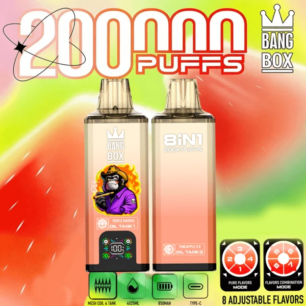 Bang Box 200K 8-in-1 Flavors Disposable Vape | 200,000 Puffs – Ultimate Flavor Power - Image 11