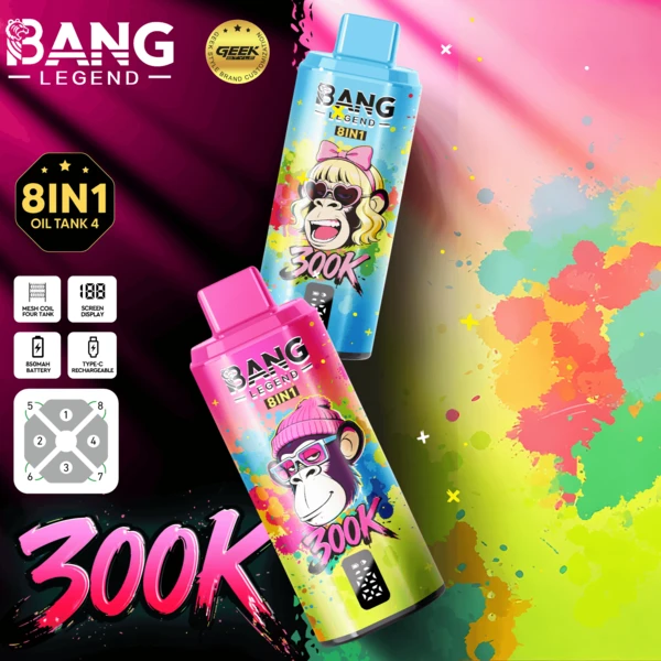 Bang Legend 300K 8-in-1 Flavors Disposable Vape – Ultimate Multi-Flavor 300,000 Puffs Experience