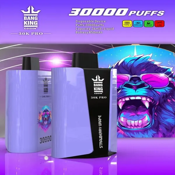 Bangking 30K Pro 30000 Puffs Disposable Vape – 36ml E-Liquid, 1.0Ω Mesh, 850mAh, Type-C Rechargeable - Image 7