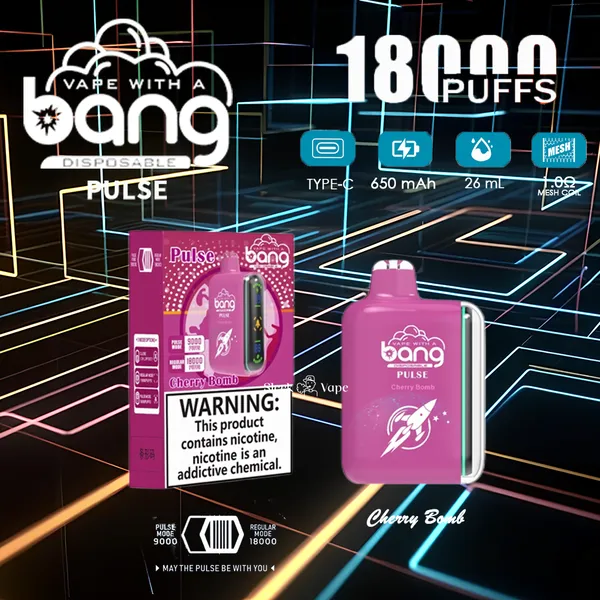 Bang Pulse 18000 Puffs Disposable Vape – Smart Screen, 26ml, 1.0Ω Mesh, Type-C Rechargeable - Image 3