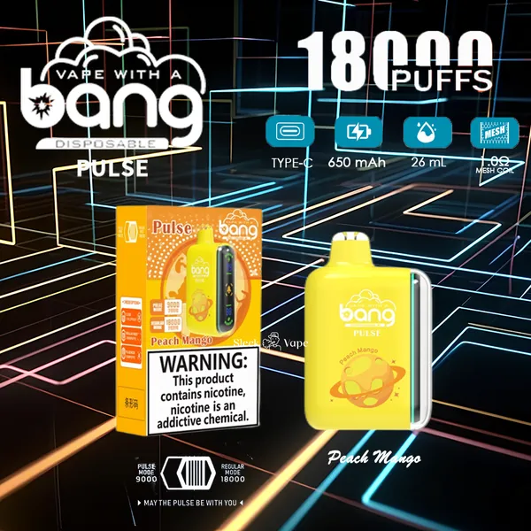 Bang Pulse 18000 Puffs Disposable Vape – Smart Screen, 26ml, 1.0Ω Mesh, Type-C Rechargeable - Image 5