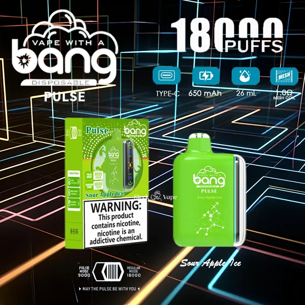Bang Pulse 18000 Puffs Disposable Vape – Smart Screen, 26ml, 1.0Ω Mesh, Type-C Rechargeable - Image 6