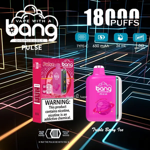 Bang Pulse 18000 Puffs Disposable Vape – Smart Screen, 26ml, 1.0Ω Mesh, Type-C Rechargeable - Image 10