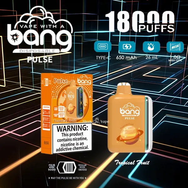 Bang Pulse 18000 Puffs Disposable Vape – Smart Screen, 26ml, 1.0Ω Mesh, Type-C Rechargeable - Image 11