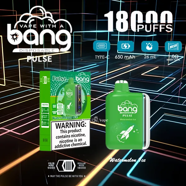 Bang Pulse 18000 Puffs Disposable Vape – Smart Screen, 26ml, 1.0Ω Mesh, Type-C Rechargeable - Image 12