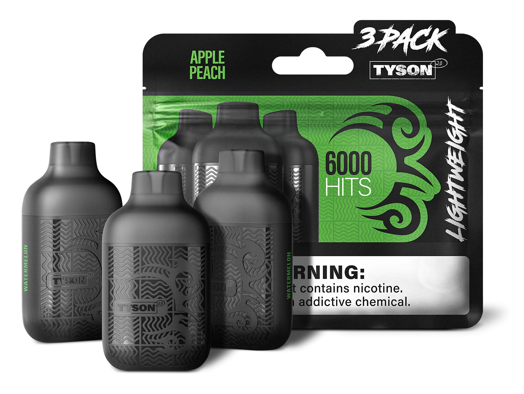 Tyson 2 Lightweight 6000 Hits 3 Apple Peach